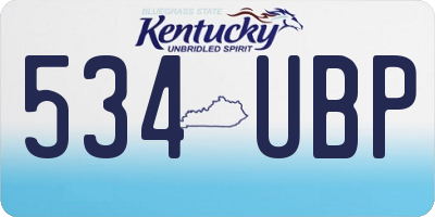 KY license plate 534UBP