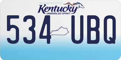 KY license plate 534UBQ