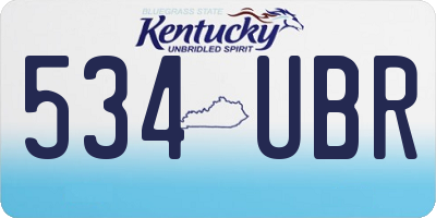 KY license plate 534UBR