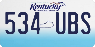 KY license plate 534UBS