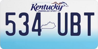 KY license plate 534UBT