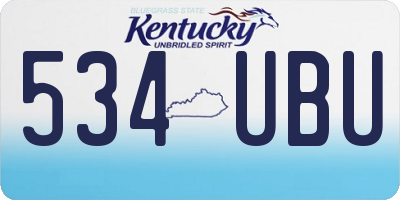 KY license plate 534UBU
