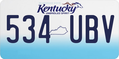 KY license plate 534UBV