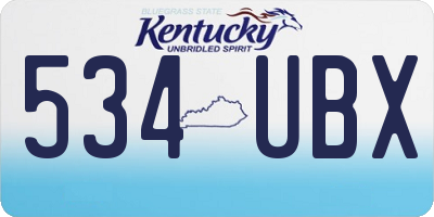 KY license plate 534UBX