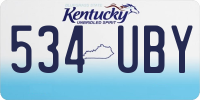 KY license plate 534UBY
