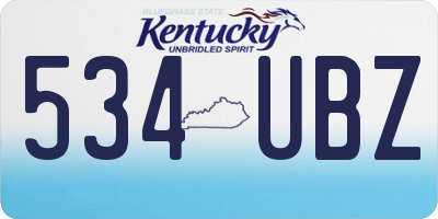 KY license plate 534UBZ