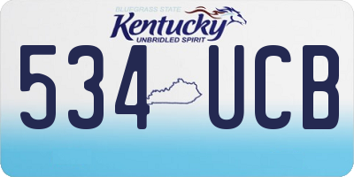 KY license plate 534UCB