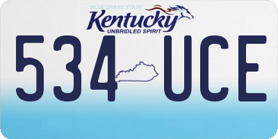 KY license plate 534UCE