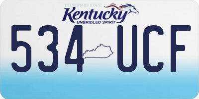 KY license plate 534UCF