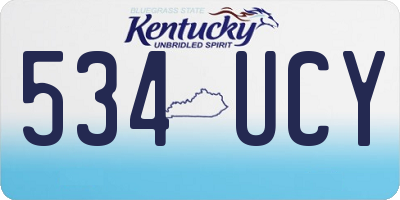KY license plate 534UCY