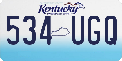 KY license plate 534UGQ