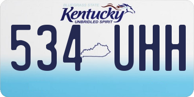 KY license plate 534UHH