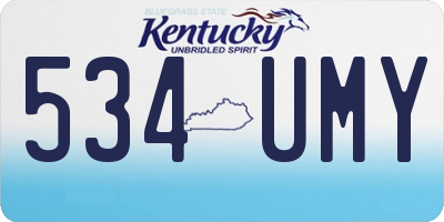 KY license plate 534UMY