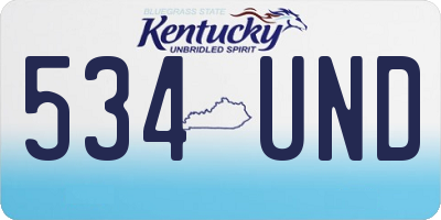 KY license plate 534UND