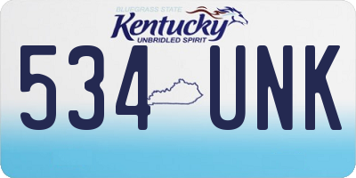 KY license plate 534UNK