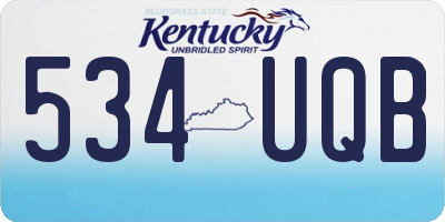 KY license plate 534UQB