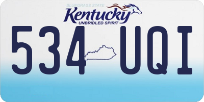KY license plate 534UQI