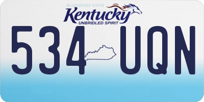 KY license plate 534UQN