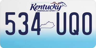 KY license plate 534UQO