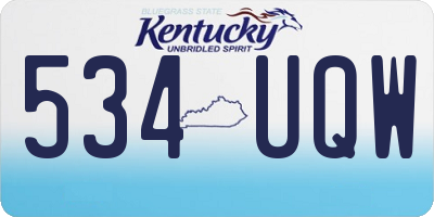 KY license plate 534UQW