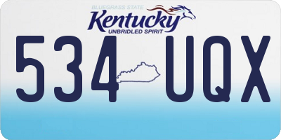 KY license plate 534UQX