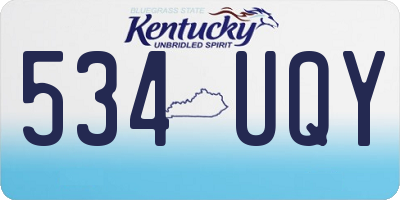 KY license plate 534UQY