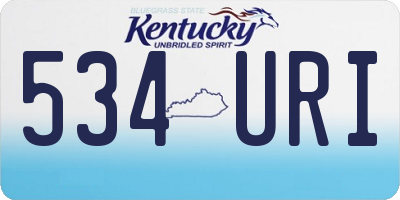 KY license plate 534URI