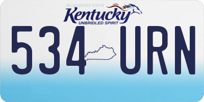 KY license plate 534URN