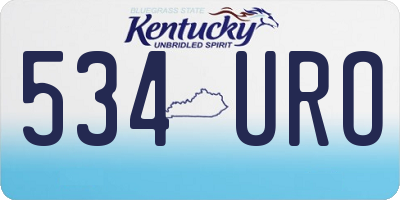 KY license plate 534URO