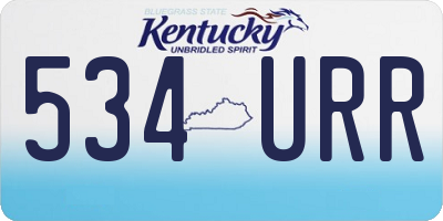 KY license plate 534URR