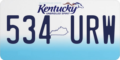 KY license plate 534URW