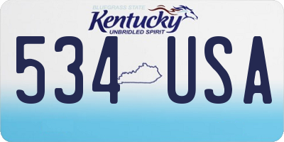 KY license plate 534USA