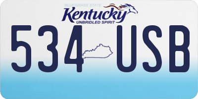 KY license plate 534USB