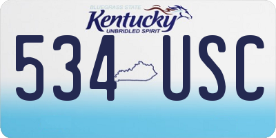 KY license plate 534USC