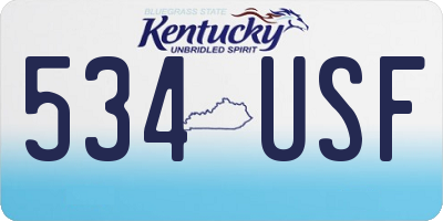 KY license plate 534USF