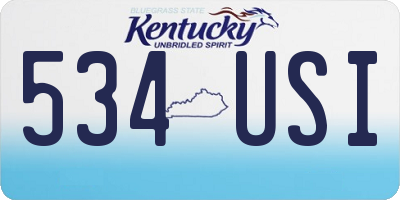 KY license plate 534USI