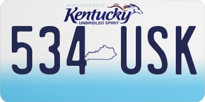 KY license plate 534USK
