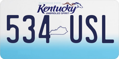 KY license plate 534USL