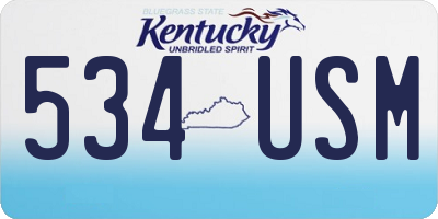 KY license plate 534USM