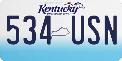 KY license plate 534USN