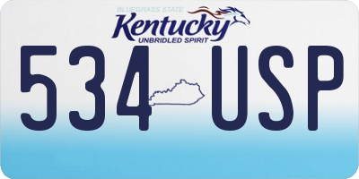 KY license plate 534USP