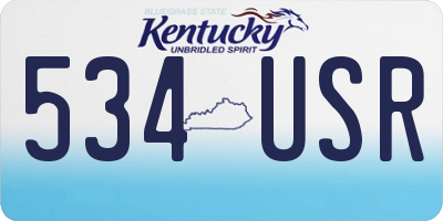 KY license plate 534USR