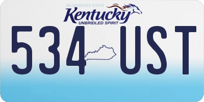 KY license plate 534UST