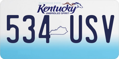 KY license plate 534USV