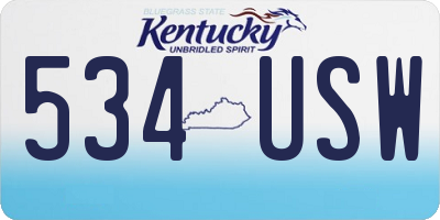 KY license plate 534USW