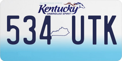 KY license plate 534UTK