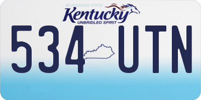 KY license plate 534UTN