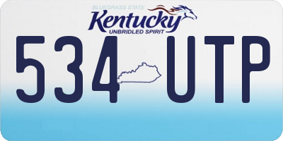 KY license plate 534UTP