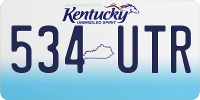 KY license plate 534UTR