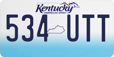 KY license plate 534UTT